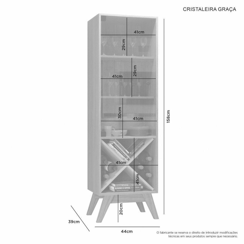 Cristaleira Graça Candian Jcm Movelaria Cinamomo Com Off White - 4