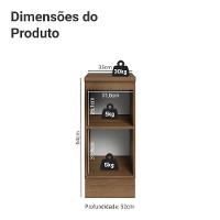 Balcão De Cozinha 35 Cm 1 Porta Rustic/cinza Vik Madesa Rustic/cinza - 2