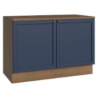 Balcão De Cozinha 120 Cm 2 Portas Rustic/azul Vik Madesa Rustic/azul - 1