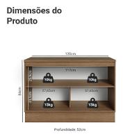 Balcão De Cozinha 120 Cm 2 Portas Rustic/azul Vik Madesa Rustic/azul - 2