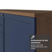 Balcão De Cozinha 120 Cm 2 Portas Rustic/azul Vik Madesa Rustic/azul - 8