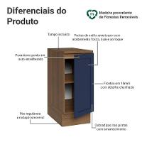 Balcão De Cozinha 35 Cm 1 Porta Rustic/azul Vik Madesa Rustic/azul - 3