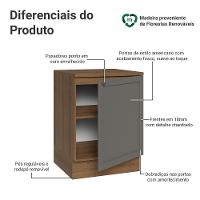 Balcão De Cozinha 60 Cm 1 Porta Rustic/cinza Vik Madesa Rustic/cinza - 3