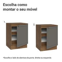 Balcão De Cozinha 60 Cm 1 Porta Rustic/cinza Vik Madesa Rustic/cinza