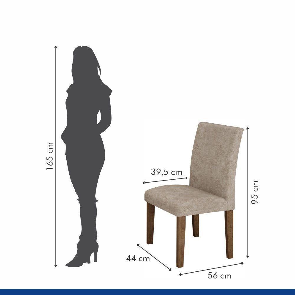 Conjunto Sala De Jantar Mesa Chocolate Com Suede Pena Bege Tampo De Vidro E 6 Cadeiras - 8