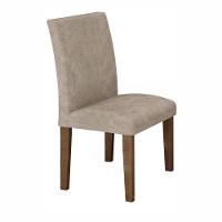 Conjunto Sala De Jantar Mesa Chocolate Com Suede Pena Bege Tampo De Vidro E 6 Cadeiras