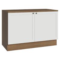 Balcão De Cozinha 120 Cm 2 Portas Rustic/branco Vik Madesa Rustic/branco - 1