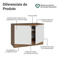 Balcão De Cozinha 120 Cm 2 Portas Rustic/branco Vik Madesa Rustic/branco - 3