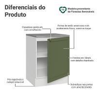 Balcão De Cozinha 60 Cm 1 Porta Branco/verde Vik Madesa Branco/verde - 3