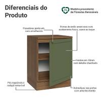 Balcão De Cozinha 60 Cm 1 Porta Rustic/verde Vik Madesa Rustic/verde - 6