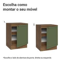 Balcão De Cozinha 60 Cm 1 Porta Rustic/verde Vik Madesa Rustic/verde - 7