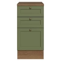 Balcão De Cozinha 40 Cm 3 Gavetas Rustic/verde Vik Madesa Rustic/verde