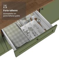 Balcão De Cozinha 60 Cm 3 Gavetas Rustic/verde Vik Madesa Rustic/verde - 8