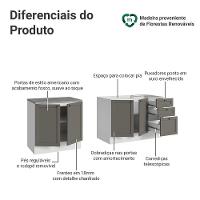 Kit Com 2 Balcões De Cozinha 3 Gavetas 4 Portas (sem Tampo E Pia) Branco/cinza Vik Madesa 01 Branco/cinza