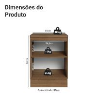 Balcão De Cozinha 60 Cm 1 Porta Rustic/branco Vik Madesa Rustic/branco - 2