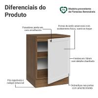 Balcão De Cozinha 60 Cm 1 Porta Rustic/branco Vik Madesa Rustic/branco - 3