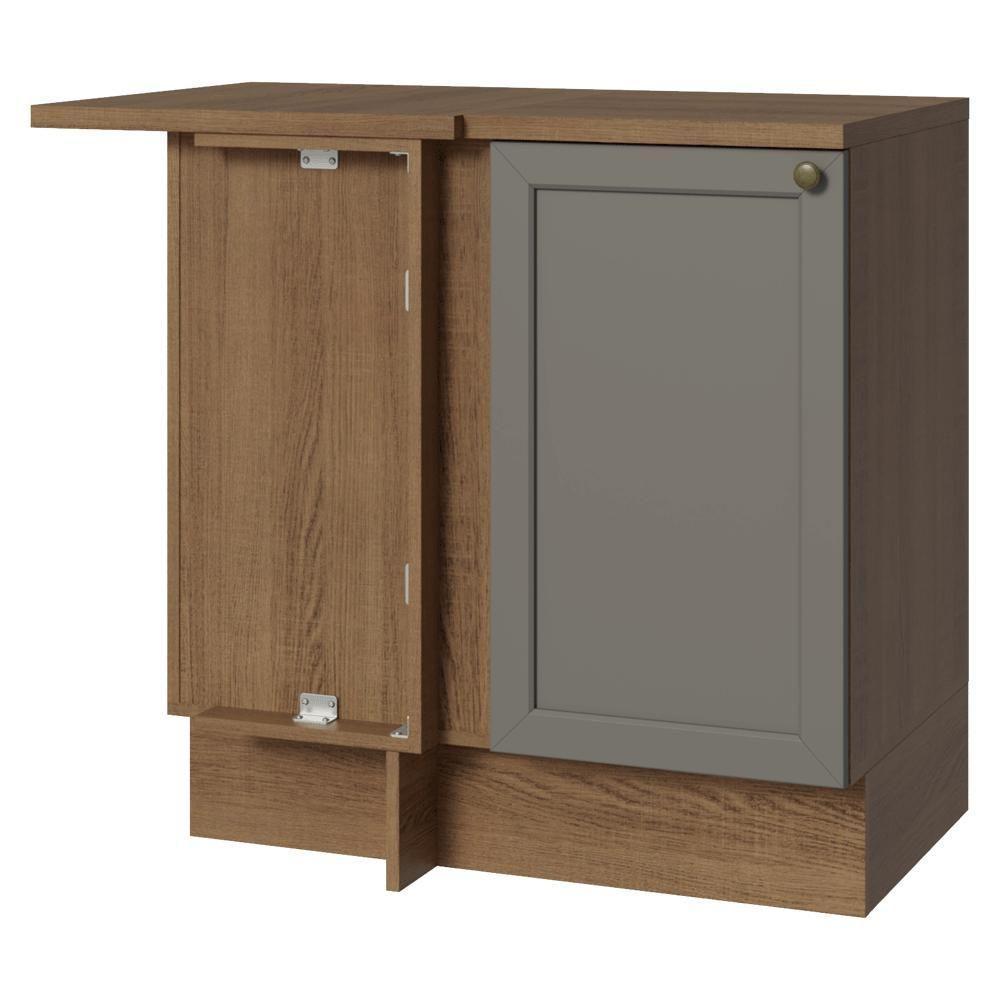 Balcão De Canto 1 Porta Rustic/cinza Vik Madesa Rustic/cinza - 1