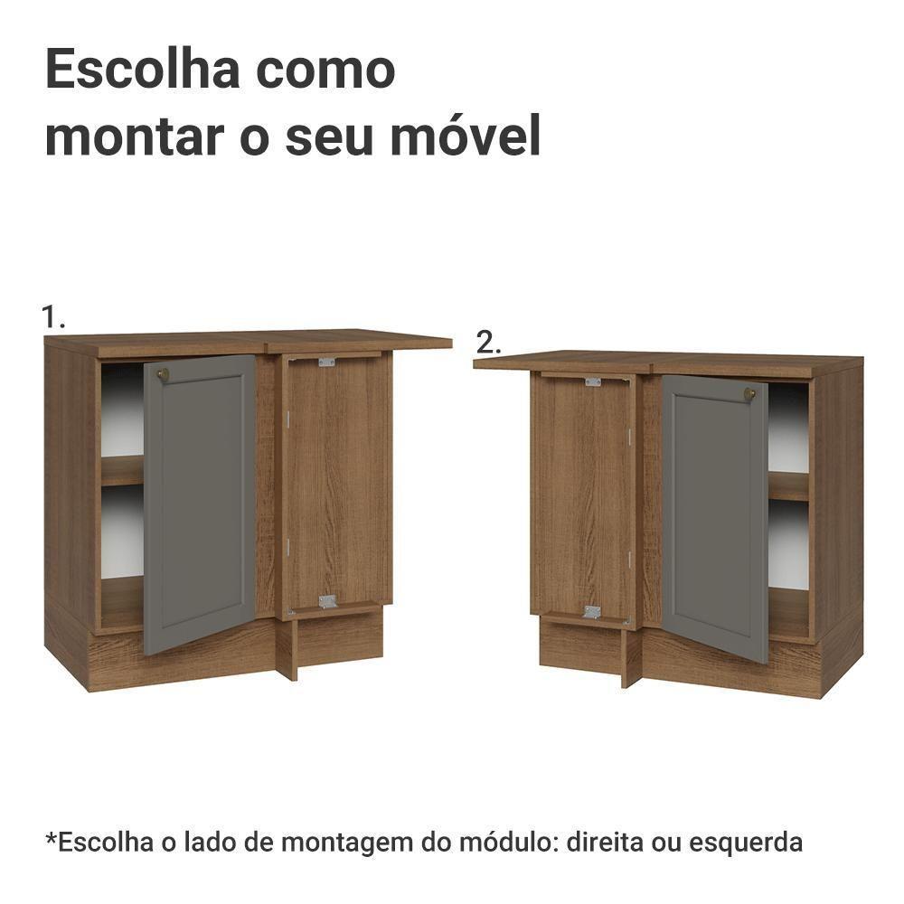 Balcão De Canto 1 Porta Rustic/cinza Vik Madesa Rustic/cinza - 4