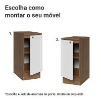 Balcão De Cozinha 35 Cm 1 Porta Rustic/branco Vik Madesa Rustic/branco
