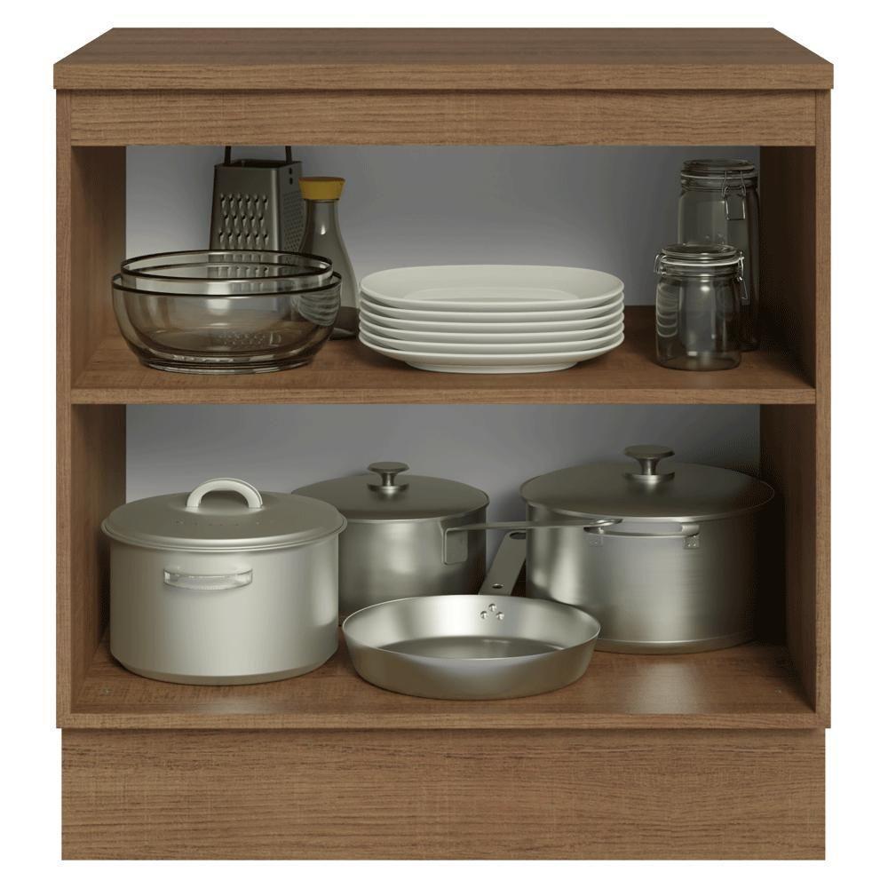 Balcão De Cozinha 80 Cm 2 Portas Rustic/azul Vik Madesa Rustic/azul - 4