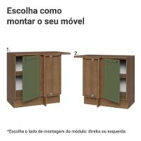 Balcão De Canto 1 Porta Rustic/verde Vik Madesa Rustic/verde