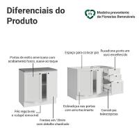 Kit Com 2 Balcões De Cozinha 3 Gavetas 4 Portas (sem Tampo E Pia) Branco Vik Madesa 01 Branco