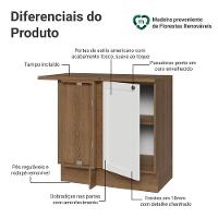 Balcão De Canto 1 Porta Rustic/branco Vik Madesa Rustic/branco - 3