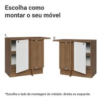 Balcão De Canto 1 Porta Rustic/branco Vik Madesa Rustic/branco