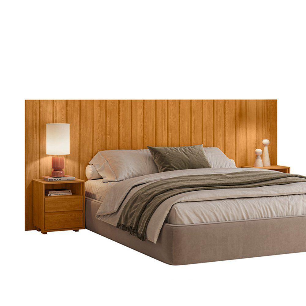Cabeceira Casal Extensível Frida Com 2 Mesas De Apoio - 7 Decor Cinamomo - 1