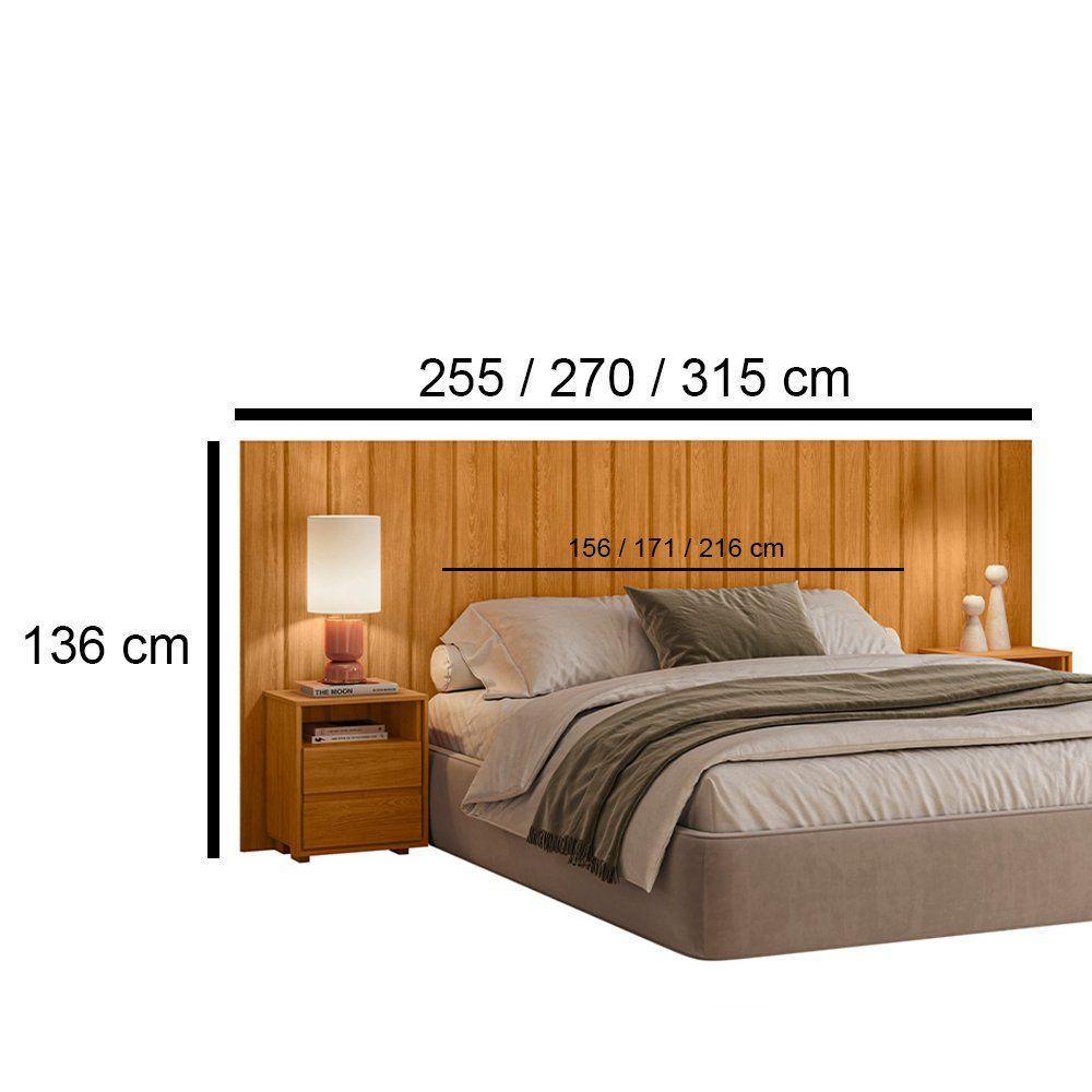 Cabeceira Casal Extensível Frida Com 2 Mesas De Apoio - 7 Decor Cinamomo - 3