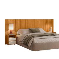 Cabeceira Casal Extensível Frida Com 2 Mesas De Apoio - 7 Decor Cinamomo E Off White - 1