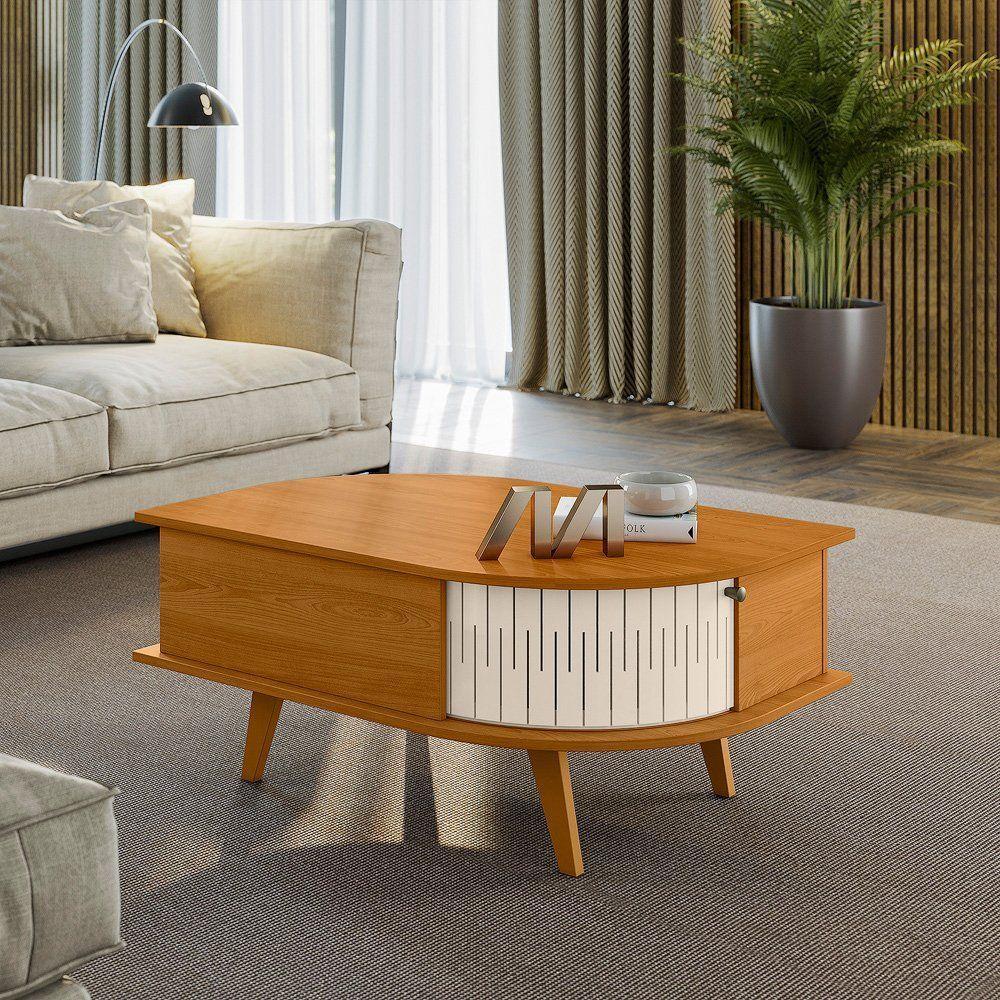 Mesa De Centro Retrô Indianápolis - 7 Decor Cinamomo E Off White - 2