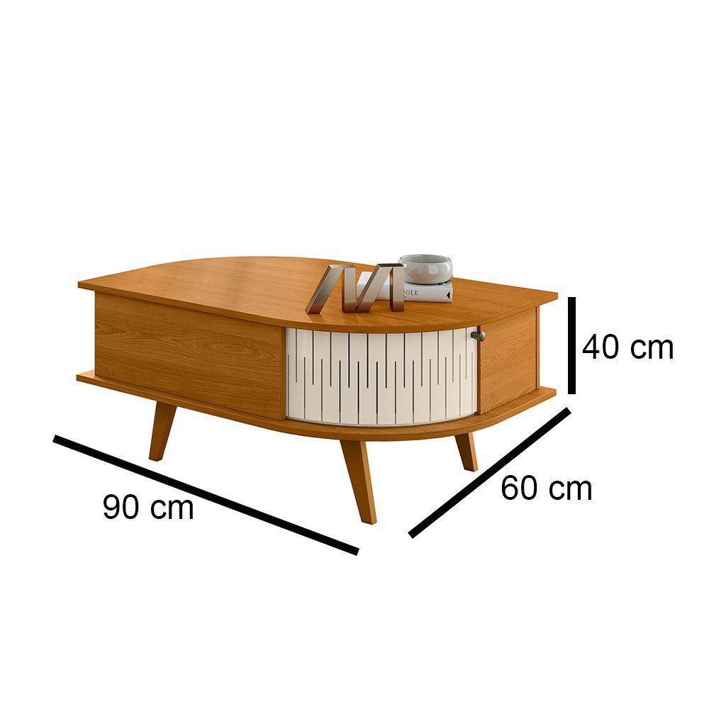 Mesa De Centro Retrô Indianápolis - 7 Decor Cinamomo E Off White - 3