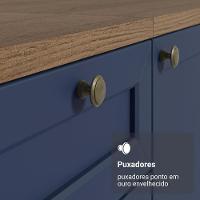 Balcão De Cozinha 60 Cm 1 Porta Rustic/azul Vik Madesa Rustic/azul - 6