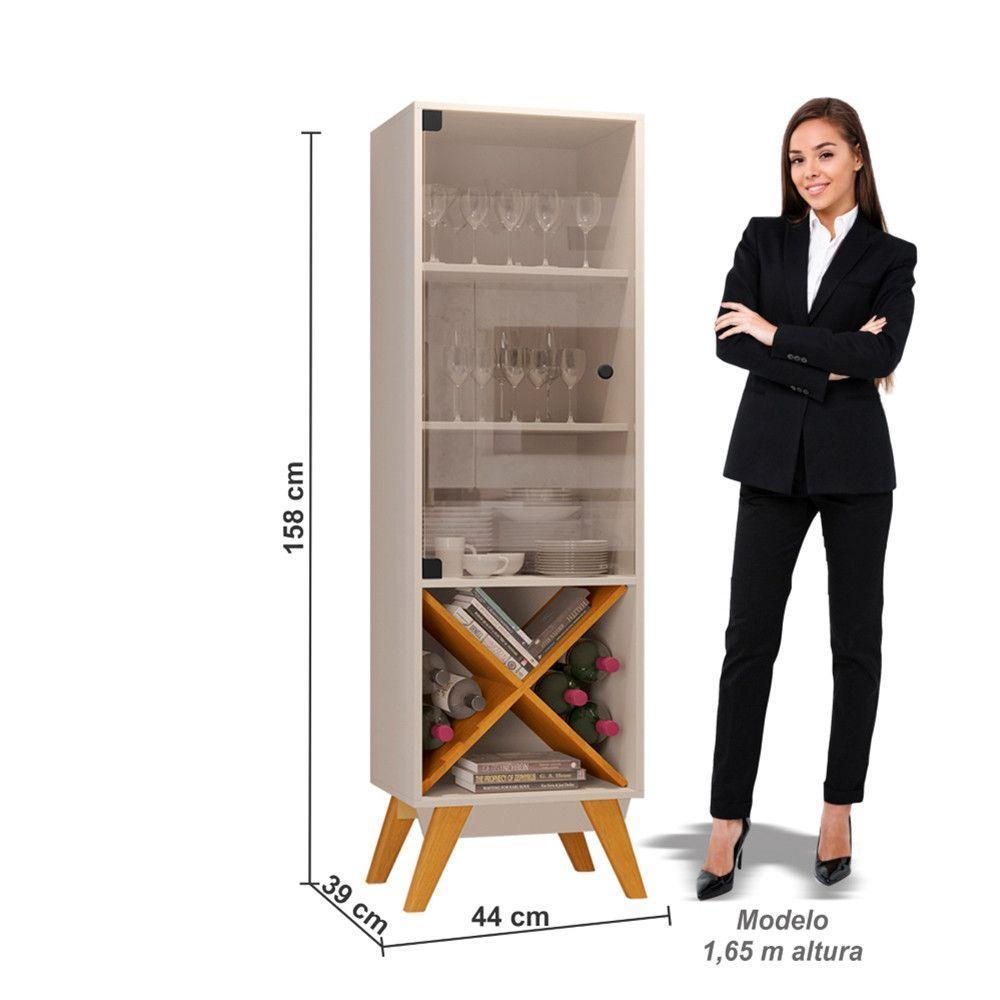 Cristaleira Graça Candian Jcm Movelaria Off White Com Cinamomo - 4