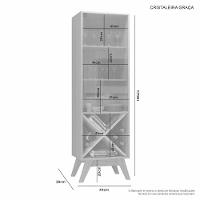 Cristaleira Graça Candian Jcm Movelaria Off White Com Cinamomo - 5