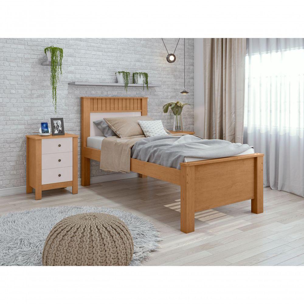 Cama Solteiro Athenas - Lopas Amendoa Clean/off White - 2