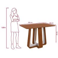 Conjunto Sala De Jantar Mesa Easy Pop 120x80cm Tampo Mdf Com 4 Cadeiras Confort Boucle Bege Frassino/off White - 3