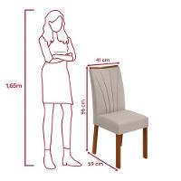 Conjunto Sala De Jantar Mesa Easy Pop 120x80cm Tampo Mdf Com 4 Cadeiras Confort Boucle Bege Frassino/off White