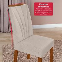 Conjunto Sala De Jantar Mesa Easy Pop 120x80cm Tampo Mdf Com 4 Cadeiras Confort Boucle Bege Frassino/off White - 7
