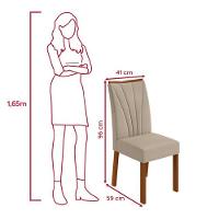 Conjunto Sala De Jantar Mesa Easy Pop 170x90cm Tampo Vidro/mdf Com 6 Cadeiras Confort Veludo Naturale Creme Frassino Off White