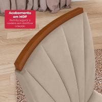 Conjunto Sala De Jantar Mesa Easy Pop 170x90cm Tampo Vidro/mdf Com 6 Cadeiras Confort Veludo Naturale Creme Frassino Off White - 8