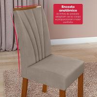 Conjunto Sala De Jantar Mesa Easy Pop 170x90cm Tampo Vidro/mdf Com 6 Cadeiras Confort Suede Bege Frassino/off White - 7