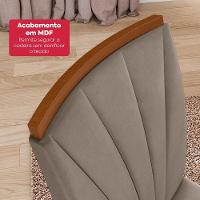 Conjunto Sala De Jantar Mesa Easy Pop 170x90cm Tampo Vidro/mdf Com 6 Cadeiras Confort Suede Bege Frassino/off White - 8