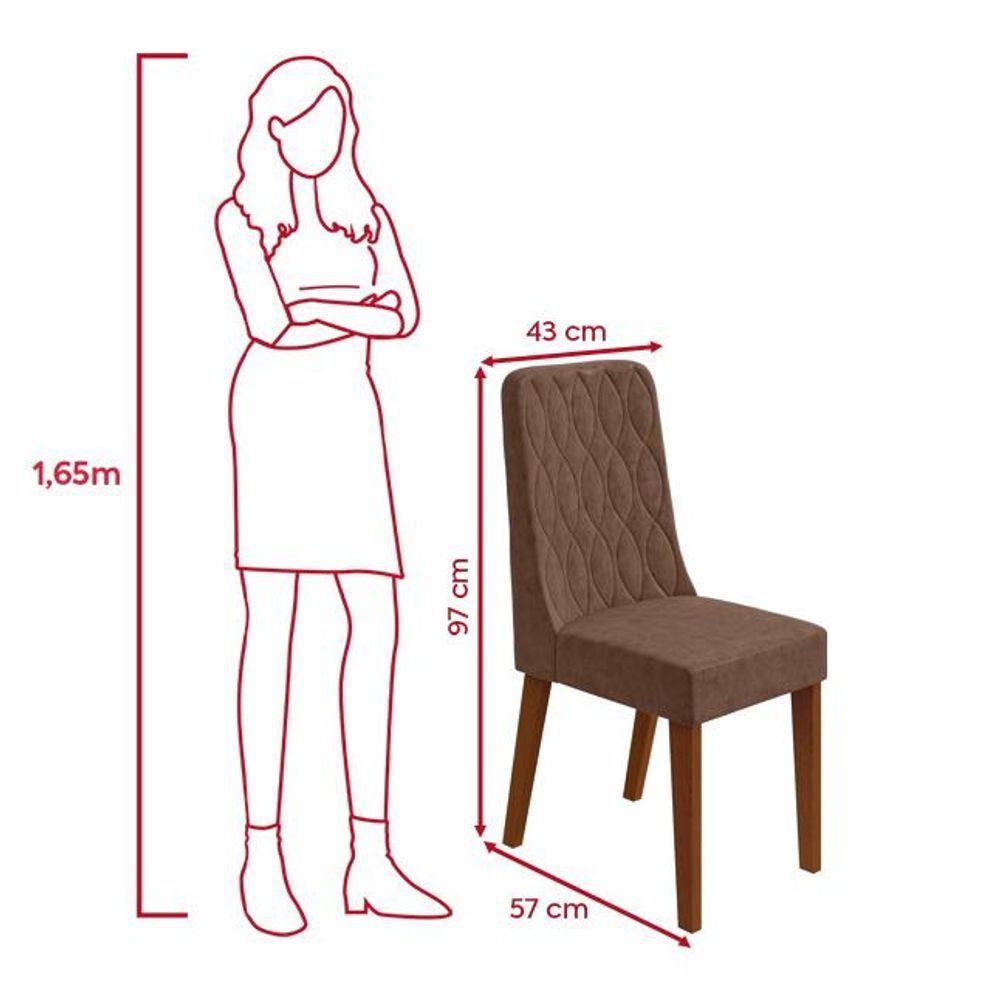 Conjunto Sala De Jantar Mesa Easy Pop 120x80cm Tampo Mdf Com 4 Cadeiras Seat Couro Morano Avelã Frassino/off White - 4