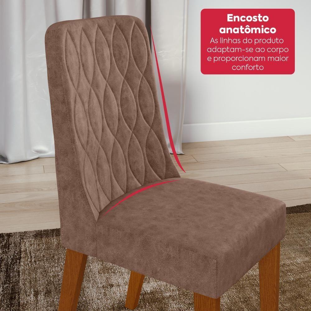 Conjunto Sala De Jantar Mesa Easy Pop 120x80cm Tampo Mdf Com 4 Cadeiras Seat Couro Morano Avelã Frassino/off White - 8