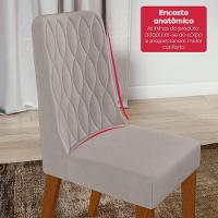 Conjunto Sala De Jantar Mesa Easy Pop 170x90cm Tampo Vidro/mdf Com 6 Cadeiras Seat Veludo Liso Capuccino Frassino Off White - 8