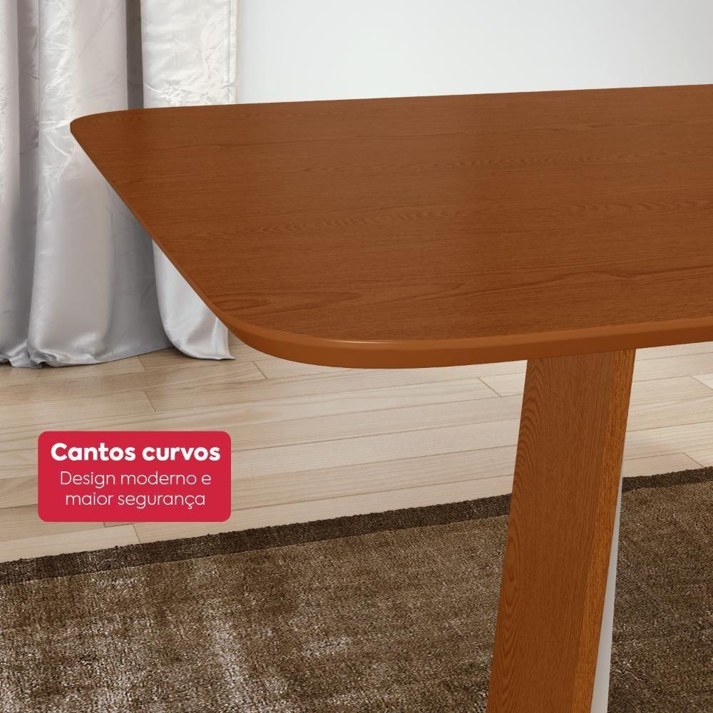 Conjunto Sala De Jantar Mesa Easy Pop 120x80cm Tampo Mdf Com 4 Cadeiras Seat Suede Animale Bege Frassino/off White - 5