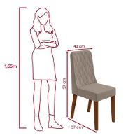 Conjunto Sala De Jantar Mesa Easy Pop 120x80cm Tampo Mdf Com 4 Cadeiras Seat Suede Animale Bege Frassino/off White