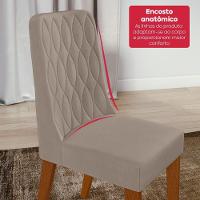 Conjunto Sala De Jantar Mesa Easy Pop 120x80cm Tampo Mdf Com 4 Cadeiras Seat Suede Animale Bege Frassino/off White - 8